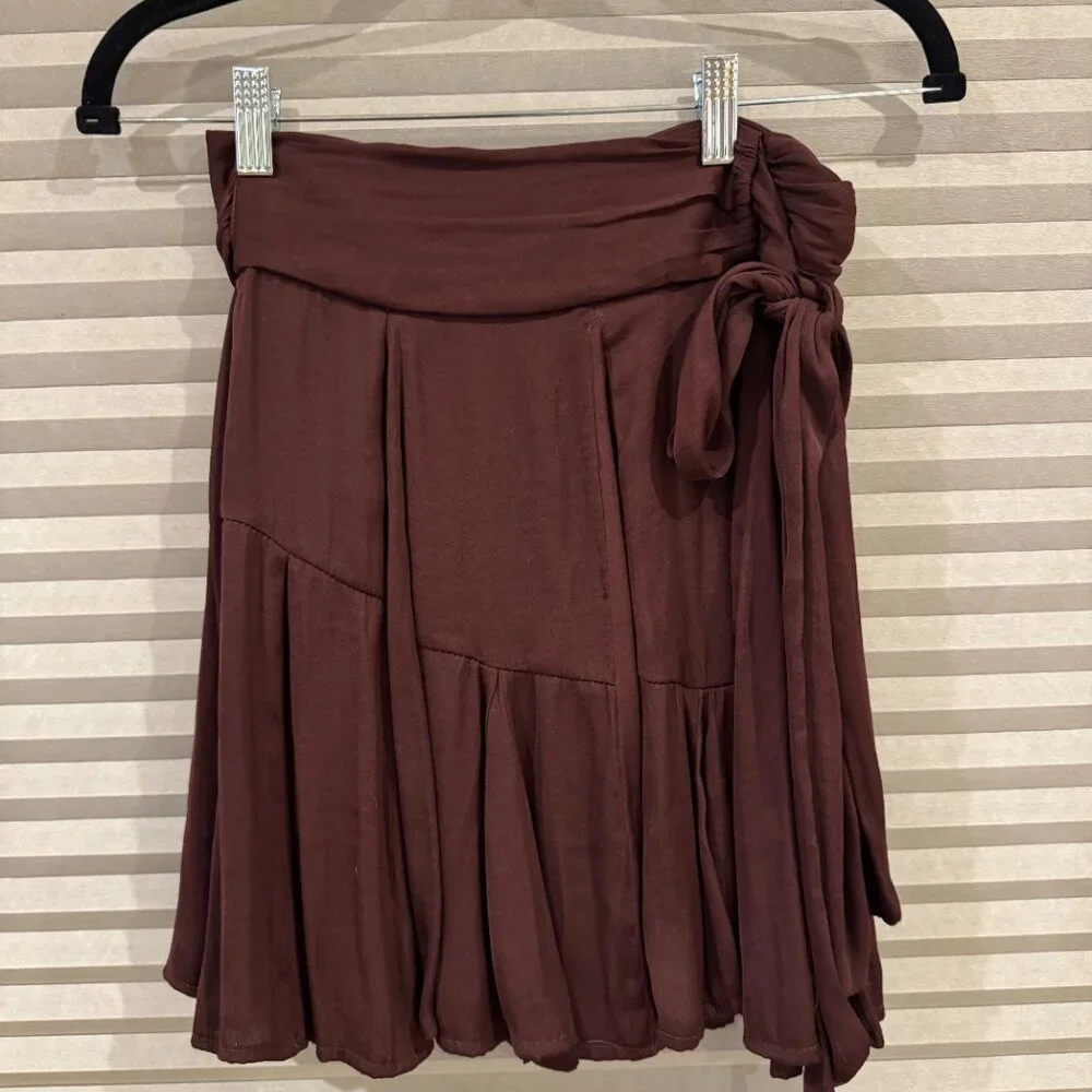 Free People Maroon Wrap Skirt XS